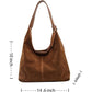 Leather Hobo Bags for Women Brown Purses Suede Purse Slouchy Tote Bag Suede Tote Bag Fall Winter Purses Handbag