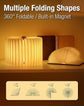 Christmas giftsRechargeable LED Book Night Light: Creative Folding Wooden Lamp with Magnetic Design for Bedrooms & Gifting(Walnut Red,S)