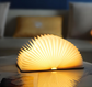 Christmas giftsRechargeable LED Book Night Light: Creative Folding Wooden Lamp with Magnetic Design for Bedrooms & Gifting(Walnut Black,M)