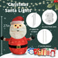 2-Pack Lighted Christmas Santa Claus Decoration Lantern, 45 LED Collapsible Pop-Up Ornament with 8 Light Modes & Timer, Indoor Outdoor Holiday Décor