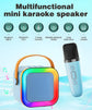 Black Mini Karaoke Machine with 2 Wireless Microphones: Portable Bluetooth Speaker for Kids & Adults, Ideal Gift for All Occasions