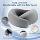 Travel Pillows for Airplanes,Memory Foam Neck Pillow for Traveling,Smooth & Cooling Fabric Plane Pillow for Long Flight,Ideal for Travels,Airplanes,Offices,Cars (Gray, Standard-Broad Fit)
