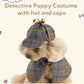Pet products Dog Costume-Cute Detective Pet Clothes Set Halloween Cosplay Party Outfit Winter Fashion Cape Cloak Hat for Small Medium Dog & Cat Kitten