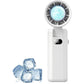 Portable Handheld Turbo Fan with Cooling Tech, Digital Display, 100-Speed Control, Rechargeable 4-in-1 Personal Fan for Travel, Outdoor, Office (White)