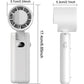 Portable Handheld Turbo Fan with Cooling Tech, Digital Display, 100-Speed Control, Rechargeable 4-in-1 Personal Fan for Travel, Outdoor, Office (White)