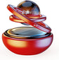Red Solar-Powered Rotating Car Air Freshener: Space-Themed Dashboard Decor with Ocean Scent & 16 Cologne Pads
