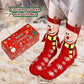 4 Pairs Christmas Socks, Crazy Holiday Hand Holding Socks Funny Christmas Stocking Stuffers