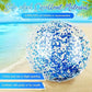 Christmas 10 Pcs Inflateable Sequin Glitter Beach Balls, 24 Inch and 16 Inch Jumbo Pool Confetti Glitter Balls, Swimming Pool Beach Toys for Summer Favor Decorations