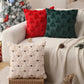 Christmas Pillow Covers 18x18 inch Set of 2 Black Christmas Decorations Soft Plush Faux Fur Wool Xmas Tree Throw Pillow Cases Winter Holiday Decor for Sofa Living Room
