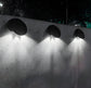 Solar Outdoor Wall Lights (4-Pack): IP44 Waterproof LED Sconces for Garden, Patio & Pathway Lighting（white light）