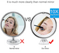 Christmas gift 10X Magnifying Suction Cup LED Makeup Mirror: Flawless Vanity Mirror with Natural Light for Precise Grooming