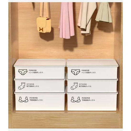 Underwear Panties Socks Box Close-fitting Clothing Storage Box Drawer Three-piece Cover with Compartment Household