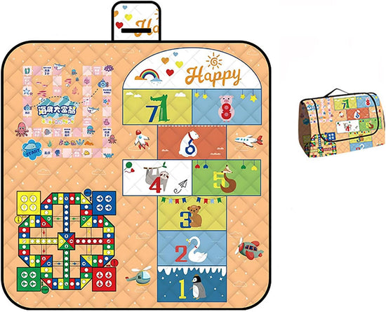 Waterproof Picnic Blanket with Flying Chess Game: 80&