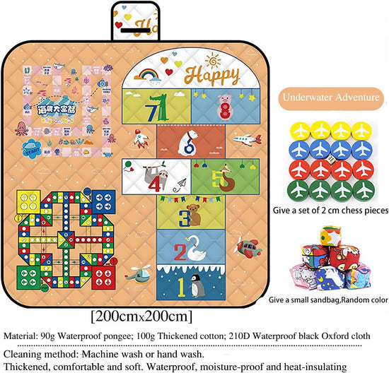 Waterproof Picnic Blanket with Flying Chess Game: 80&
