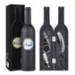 Wine Accessories Gift Set (Black), 5-Piece Bottle Corkscrew Opener Kit with Novelty Bottle-Shaped Case, Valentine&