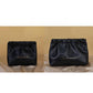 Leather Cosmetic Bag Set, Big & Small "Twinkle Little Star" Makeup Organizer for Travel & Daily Use(black)