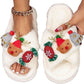 Christmas Cartoon Plush Slippers, Unisex Lightweight Thick-Soled Anti-Slip Fuzzy Slippers for Couples & Family(white)