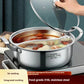 32cm 316 Stainless Steel Twin Divided Hot Pot Silver