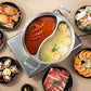 32cm 316 Stainless Steel Twin Divided Hot Pot Silver