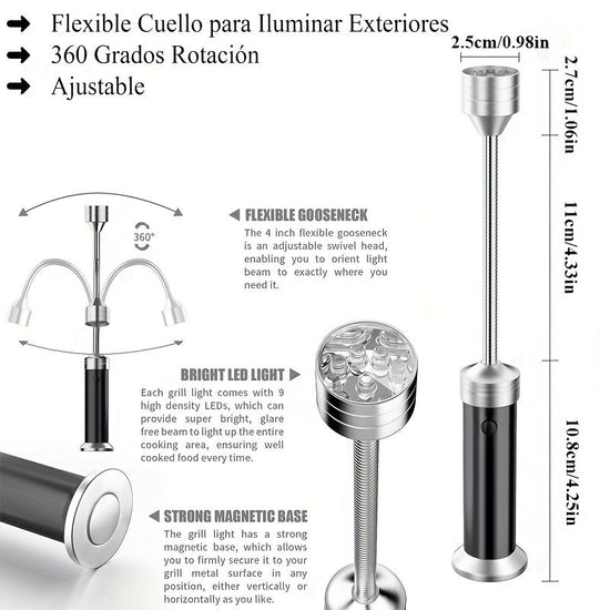 LED Grill Lights Magnetic Base BBQ Lamp