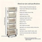 Mobile Bookshelf Office Cart (5-Tier)