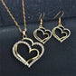 Heart Shaped Rhinestone Jewelry Set for Women