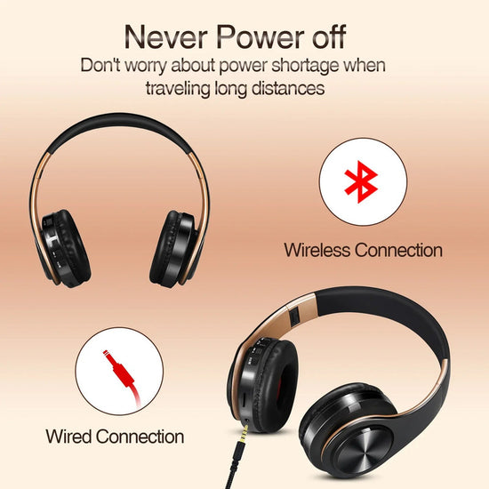 Wireless Bluetooth Headphones Gold