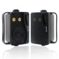 3-Way Waterproof Wall Mount Speakers Black