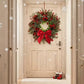 Artificial Christmas Wreath with Red Bow (2pcs)