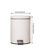 5L Round Lidded Trash Can Foot Pedal Garbage Bin for Kitchen Bathroom Hotel-White