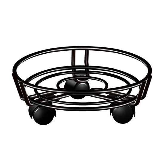 Movable Iron Potted Plant Stand for Home Garden Decoration-Black