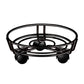 Movable Iron Potted Plant Stand for Home Garden Decoration-Black