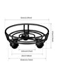 Movable Iron Potted Plant Stand for Home Garden Decoration-Black