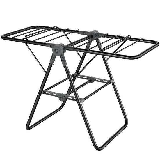 2-Tier Foldable Clothes Drying Rack  for Balcony Bay Window-White