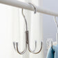 Stainless Steel Storage Hanger With 4 Hooks For Bras Ties Bag and Belts-Silver