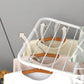 Double Wing Floor Folding Drying Rack For Clothes Quilt Towel-White