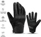 Breathable Mesh Motorcycle Gloves Touchscreen with TPR Palm Pad Hard Knuckle-Back-Medium