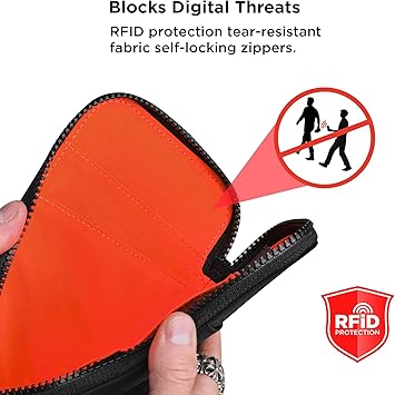 Travel Wallet - RFID Passport Holder, Self Locking Zipper Wear & Tear-Resistant Material, 3 Passport Pockets and 3 Card Slots - HUB Accessories-Green