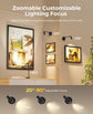 Zoomable Picture Light for Wall, Battery Operated Art Light for Paintings CCT Dimmable Spotlight for Wall Art Wall Light with Remote Control for Living Room Gallery Dartboard Bathroom 2PCS
