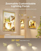 Zoomable Picture Light for Wall, Battery Operated Art Light for Paintings CCT Dimmable Spotlight for Wall Art Wall Light with Remote Control for Living Room Gallery Dartboard Bathroom Light Gold