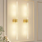Gold Battery Operated Wall Sconce Set of 2, Rechargeable Wireless Wall Lights with Remote and Touch, 360° Rotatable Sconces Wall Decor for Bedroom Living Room (31.49 Inch, 2-Pack)