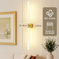Gold Battery Operated Wall Sconce Set of 2, Rechargeable Wireless Wall Lights with Remote and Touch, 360° Rotatable Sconces Wall Decor for Bedroom Living Room (31.49 Inch, 2-Pack)
