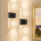 Battery Operated Wall Sconce Set of 2 Black Rechargeable Crystal Sconce Wall Decor Set of 2 with 12000mAh 16" CCT Dimmable 350° Rotate Remote Wireless Wall Light for Bedroom Living Room