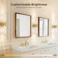 Battery Operated Wall Sconce Set of 2 Rechargeable Battery Powered Wall Light with 12000mAh Wireless Dimmable Wall Lamp Fixtures for Bedroom Living Room (Brushed Gold, 16"-2 Pack)