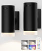 Battery Operated Wall Lights 2 Pack Rechargeable Wall Lights Indoor Touch Dimmable with Remote Control,Magnetic Wall Sconce Lights Battery Black Wireless LED Decor Lighting 3000mAh [Energy Class F]
