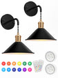 Battery Operated Wall Sconce, Wireless Wall Lights Set of 2, 13 RGB Colors Dimmable Battery Powered Wall Lamp with Remote Memory Function Auto Timer for Bedroom Living Room Hallway