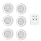 6 LED Light Set with Remote - Cool White for Cabinets & Displays