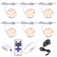 Dimmable LED Under Cabinet Lighting, Counter Showcase Kitchen Lighting Fixtures with 12V Plug in Adapter and Dimmable Wireless Remote Control, 6 Ultra Slim Puck Lights Kit