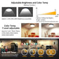 LED Under Cabinet Puck Lights CCT Light Color Temperature Adjustable Warm+White Double Color with Dimmable RF Remote Controller for Kitchen Shelf Ambiance Display Lighting (8 Lights, 24W)