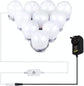 Hollywood LED Vanity Mirror Lights Kit,Stick on Dimmable Makeup Lights, 12V Mirror Lighting Strip Fixture for Vanity Dressing Table Set, Bedroom Wall Lights,CRI>90 (4000K Natural White,10 Bulbs)